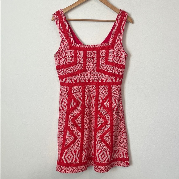 ANTHROPOLOGIE Maeve Red & White Sleeveless Dress - Picture 2 of 6